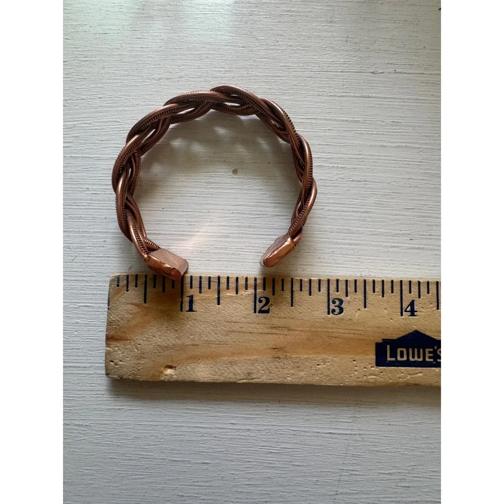 A Rare Bird‎ Handmade Copper Braided Woven Cuff Bracelet Adjustable Boho NWT